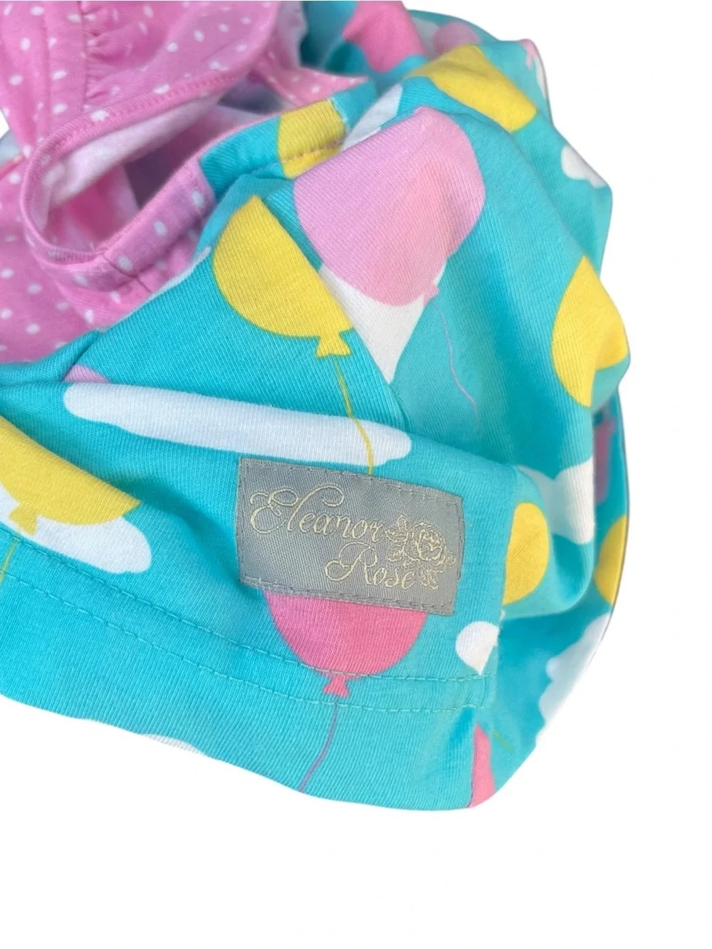 Eleanor‎ Rose Toddler Girls’ Turquoise Balloon Print Ruffle Dress Flutter 3/4